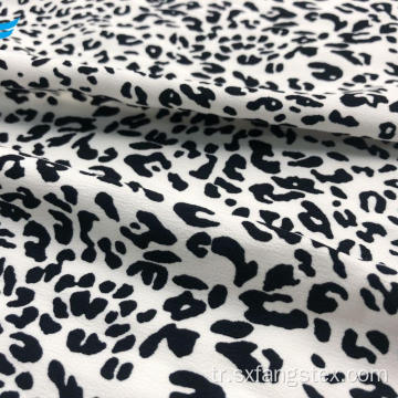 Geri Dönüşümlü Streç Leopar Baskı% 100 Polyester Bayan Kumaş